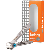 Kohm Nail Clippers For Thick Nails - Heavy Duty, Wide Mouth Professional Fingernail And Toenail Clippers For Men, Women & Seniors, Silver