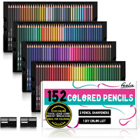 Feela 152 Colored Pencils With Pencil Sharpener Premium Soft Core Colors Pencils Set For Adult Coloring Books