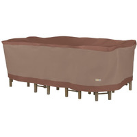 Duck Covers Ultimate Water-Resistant 90 Inch Rectangular/Oval Patio Table With Chairs Cover, Outdoor Table And Chair Cover