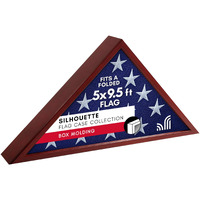 Americanflat Large Flag Display Case For Burial Flag - Fits Folded 5 X 9.5' Flag - Military Flag Case - Silhouette Collection - Flag Box Display Case For Wall Or Tabletop - Mahogany