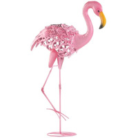 Summerfield Terrace Solar Lighted Flamingo Yard Art - Leaning