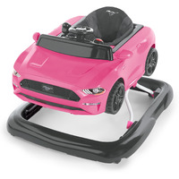 Bright Starts Ford Mustang 4-In-1 Pink Baby Activity Center & Push Walker With Removable Interactive Steering Wheel -Toy, 6 Months And Up