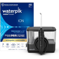 Waterpik Ion Professional Water Flosser, Rechargeable And Portable For Teeth, Gums, Braces, 10 Settings, 7 Flossing Tips For Multiple Users And Needs, Ada Accepted, Wf-12 Black, Packaging May Vary