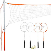 Franklin Sports Badminton Set - Backyard Badminton Net Set - Rackets And Birdies Included - Backyard Or Beach Badminton Set - Starter Set, One Size