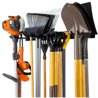Storeyourboard Garden Tool Organizer Wall Mount, Garage Wall Organizer - Garden Tool Storage, Tool Rack For Garage Organization & Storage, Heavy-Duty Tool Holder - Industrial Steel, Holds 250 Pounds