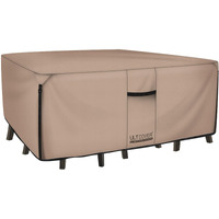Ultcover Rectangular Patio Heavy Duty Table Cover - 600D Tough Canvas Waterproof Outdoor Dining Table And Chairs General Purpose Furniture Cover Size 88L X 62W X 28H Inch