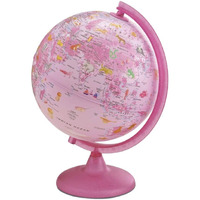 Waypoint Geographic Safari Explorer Animals Globe, World Globe, 10    Illuminated Desktop Globe With Physical Earth And 100S Of Illustrated Animals, Pink