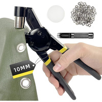 Hapden Grommet Tool Kit, 3/8 Inch Handheld Eyelet Kit Manual Grommet Press Machine With 500 Pcs 10 Mm Grommets