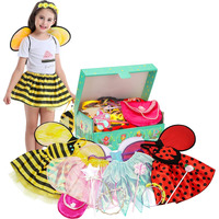 Fedio Dress Up Clothes For Little Girls - Kids Dress Up & Pretend Play Princess Dress Up Trunk Costume For Girls 3-6 Years