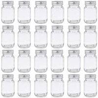 U Pack 2Oz Mason Jar With Silver Lid For Honey Jam Spice Pack Of 24 Sets