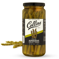 Collins Gourmet Pickled Premium Garnish For Cocktails Bloody Mary, Salads, Meat And Cheese Trays Asparagus Spears In Jar, 16 Oz