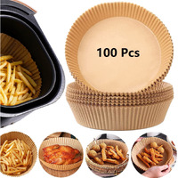 Air Fryer Paper Liners, 100Pcs Non-Stick Disposable Parchment Sheets For Baking, Food Grade Liner For Baking Roasting Microwave (7.9Inch-Round)
