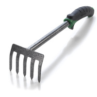 Edward Tools Hand Cultivator Mini Rake - Ergogrip With Bend Proof Carbon Steel Design - Hand Tool Loosens Soil, Rips Out Weeds, Hand Tiller Garden Tool - Rust Proof Heavy Duty Tines And Shaft
