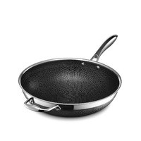 Hexclad Hybrid Nonstick 12-Inch Wok, Stay-Cool Handle, Dishwasher And Oven Safe, Compatible With All Cooktops, Induction Ready