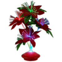Blinkee Festive Luminescent Poinsettia Centerpiece - Christmas Fiber Optic Floral Display