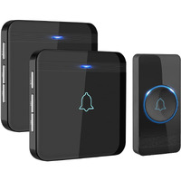 Avantek Wireless Doorbell, D-3B Waterproof Door Chime Kit Operating At Over 1300 Feet With 2 Plug-In Receivers, 52 Melodies, Cd Quality Sound And Led Flash