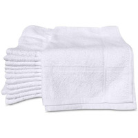 Gold Textiles 12 Pack White Bath Mat Towels 20X30 Inches (Not A Bathroom Rug)- Cotton Blend Washable Economy Hotel Bath Mats