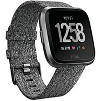 Fitbit Versa Special Edition Smart Watch, Charcoal Woven, One Size (S & L Bands Included)