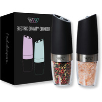 Ksl Gravity Electric Salt And Pepper Grinder Set - Mother's Day Gift - Adjustable Motorized Electrical Powered Auto Shakers-Automatic Power Mill-Automated Battery Electronic Crusher
