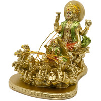 Hindu God Lord Surya Statue - India Home Temple Mandir Puja Idol Pooja Item Indian Diwali Decor Murti Staue Religious Meditation Yoga Room Altar Decoration Handicraft Figurine