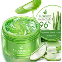 Aloderma Organic Aloe Vera Gel For Face & Body, 96% Pure Aloe Gel Made Within 12 Hours Of Harvest, Ideal For Skin, Scalp, & Hair Hydration, Calming Moisturizer For Soothing After Sun Care Relief, 7Oz