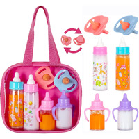 Fash N Kolor, My Sweet Baby Disappearing Doll Feeding Set | Baby Care 6 Piece Doll Feeding Set For Toy Stroller | 2 Milk & Juice Bottles With 2 Toy Pacifier For Baby Doll