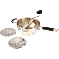 Excelsteel Food Mill W/3 Grinding Sizes, 17"" X 8.25"" X 3.75"", For Versatile Textures In Soups, Sauces, And Foods, Medium