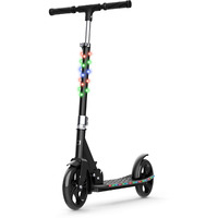Jetson Scooters - Jupiter Jumbo Kick Scooter (Black) - Collapsible Portable Kids Push Scooter - Lightweight Folding Design With Big Wheels And High Visibility Rgb Light Up Leds On Stem And Deck