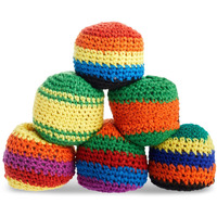 Blue Panda 6 Pack Knitted Juggling Sacks - Soft Foot Bag Balls For Adults, Party Favors, Soccer Training (6 Designs, 2.5 X 2 X 1.5 In)