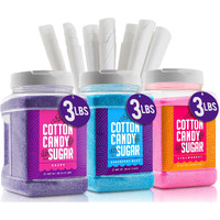 The Candery Cotton Candy Floss Sugar (3-Pack) Includes 100 Premium Cones (3-Pack 46Oz With 100 Cones)