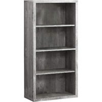 Monarch Specialties Bookcase - Sturdy Etagere With 3 Adjustable Book Shelves - 48   H (Grey)
