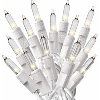 Prextex 100-Count White Christmas Lights - 20 Ft Clear Warm White String Lights On White Wire - Incandescent Xmas Tree Lights For Indoor And Outdoor Decorations