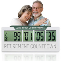 Countables Retirement Countdown Clock - Up To 999 Days Lcd Digital Timer - Easy To Set And Read Retirement Countdown Timer - Large Display Timers - Reusable For Wedding, Pregnancy Count Down & More