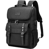 Yalundisi Vintage Backpack Travel Laptop Backpack With Usb Charging Port For Women & Men College Backpack Fits 15.6 Inch Laptop Black