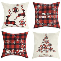 Mimacoo 20X20 Christmas Throw Pillow Covers, Decorative Outdoor Farmhouse Merry Christmas Xmas Christmas Tree Pillow Shams Cases Slipcovers Set Of 4 For Couch Sofa