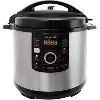 Megachef 12 Quart Digital Pressure Cooker With 15 Preset Options And Glass Lid, Silver