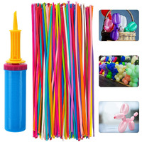 100 Pcs Latex Twisting Balloons - 260 N Balloons Kit For Balloon Animals With Pump, Professional Long Balloons To Make Animal For Birthday Gifts Party Clowns Wedding Decorations