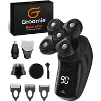 Groomie Cordless Bald Head Shavers For Men, Baldiepro Head Grooming Kit - Ergonomic & Waterproof Head Shavers For Bald Men - Electric Hair Shaver & Head Razor - Men's Rotary Shaver For Smooth Shave
