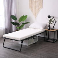 Leisuit Foldaway Guest Bed Cot Fold Out Bed - Portable Folding Bed Frame With Thick Memory Foam Mattress For Spare Bedroom & Office