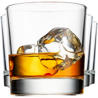 Godinger Old Fashioned Whiskey Glasses, Italian Made Drinking Glasses, Glass Cups, Whiskey Gifts - Set Of 4