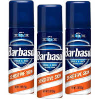 Barbasol Shave Cream Sensitive Skin Travel Size 2 Oz (Pack Of 3)