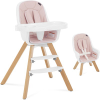 Evolur Zoodle 3 In 1 Convertible Baby High Chair In Pink, Easy To Clean, Adjustable And Removable Tray, Compact And Portable High Chair, Foldable High Chair With Adjustable Footrest