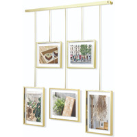 Umbra Exhibit Adjustable Photo Display - Diy Collage Set Mounts In Various Layouts Horizontally And At Different Angles - Holds 5 Picture Frames For Photos, Prints, Artwork And More, 4 By 6 Inch And 5