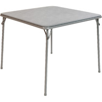 Flash Furniture Madelyn 33.5"" Square Folding Multipurpose Card Table With Padded Vinyl Top, Portable Folding Game Table For 4 Players, Gray