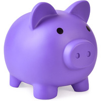Pjdrllc Large Piggy Bank, Unbreakable Plastic Money Bank, Coin Bank For Girls And Boys, Large Size Piggy Banks, Practical Gifts For Birthday, Easter, Christmas (Purple)