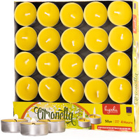 Hyoola Tealight Citronella Candles - Anti Mosquito Candle - 4 Hour Burn - 50 Pack - Deet Free