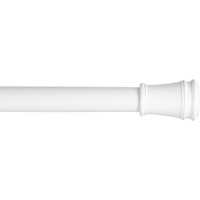 Kenney Rogers Twist & Fit No Tools Tension Curtain Rod, Tension Rods For Windows 48 To 84 Inches, White Extendable Curtain Rod, Curtain Rod No Drilling, Easy Install Curtain Rod