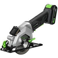 Galax Pro Mini Circular Saw, Dc20V 4-1/2"" Cordless Circular Saw With 2.0Ah Battery, Laser Guide, Rip Guide, 2 Pcs Blades(24T+ 60T), 3400Rpm, Max Cutting Depth 1-11/16""(90), 1-1/8""(45)