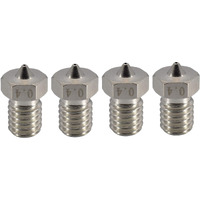 Upgrade Plated Wear Resistant M6 Thread Brass Nozzle Pack 0.4Mm For 1.75Mm V6 Hotend Titan Aero Extruder Prusa I3 Mk3 Mk3S Anycubic I3 Mega S/Zero 2.0 / Vyper 3D Printer (4X0.4Mm)