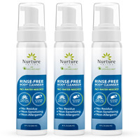 Nurture Rinse Free Waterless Foaming Cleanser | Women, Camping, Elderly & Hospital Care | Waterless Shower & Bath Wash W/Aloe For Sensitive Dry Skin